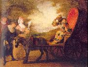 WATTEAU, Antoine Harlequin, Emperor on the Moon USA oil painting reproduction